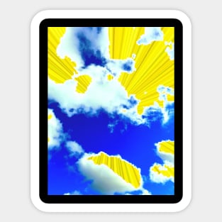 Blue Sky Yellow Sun by LowEndGraphics Sticker